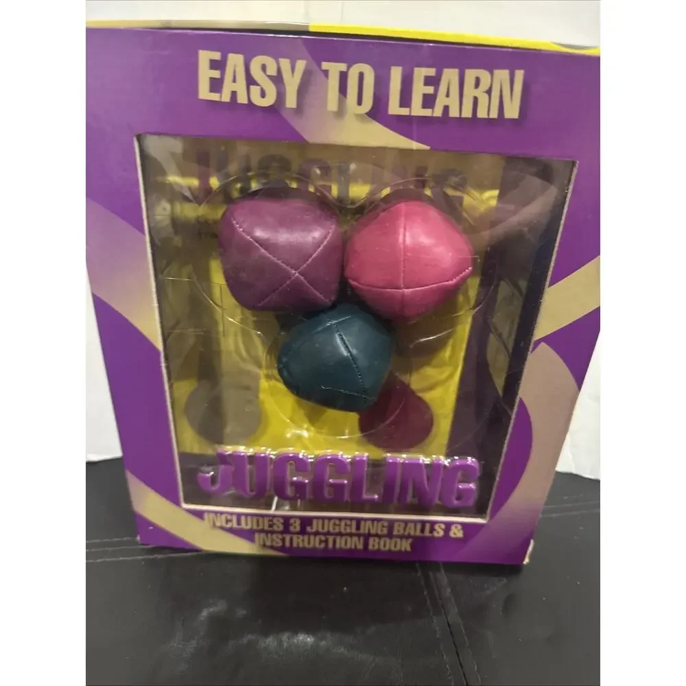 Easy to Learn Juggling Set 3 Juggling Balls w/ Instruction Book Used Complete